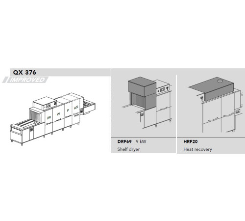 МАШИНА ПОСУДОМОЕЧНАЯ DIHR QX 376 SX+HRF20+DRF69/2 ЧАСТИ