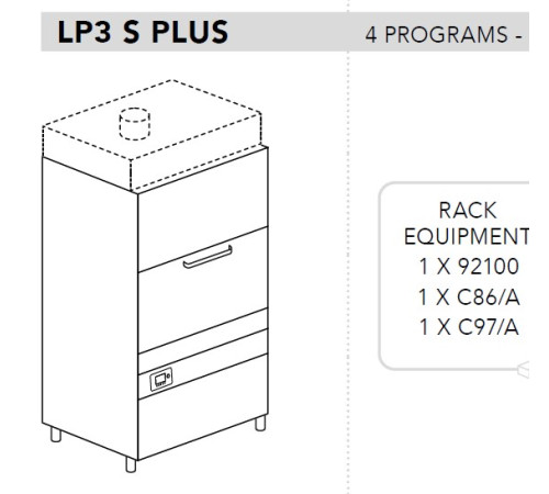 МАШИНА КОТЛОМОЕЧНАЯ DIHR LP3 S PLUS ELETTRONICA+XP+DDE