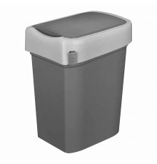 Бак для мусора SMART BIN 50л (430x330x630мм), с крышкой маятник (серый) 434258111