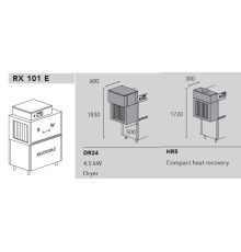 МАШИНА ПОСУДОМОЕЧНАЯ DIHR RX 101 E SX+DR24+HR5+DDE/ДЕЛЕНИЕ 2 ЧАСТИ