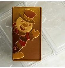 Форма д/шоколада Xmas Snowman 3 ячейки, 154х77х9мм, 100гр, PC5067