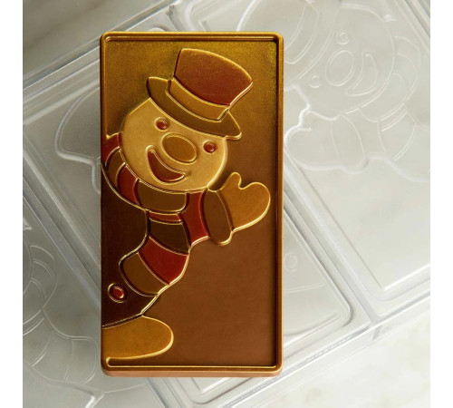 Форма д/шоколада Xmas Snowman 3 ячейки, 154х77х9мм, 100гр, PC5067
