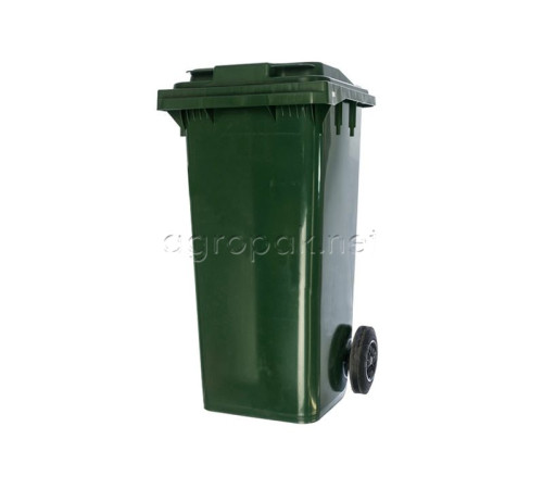 Бак для мусора 120л, с крышкой, на колесах, п/э, МКТ 120 зеленый