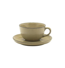 Пара чайная FLAT Shape OCRE (чашка 200мл и блюдце 14,5см) Oxford 141354