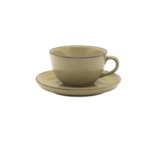 Пара чайная FLAT Shape OCRE (чашка 200мл и блюдце 14,5см) Oxford 141354