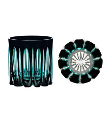 Сет из 2х бокалов Олд Фэшн On The Rocks 330мл, хрусталь, цвет черный/изумруд 134739