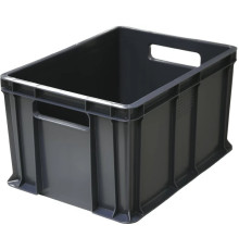 Ящик сплошной 400х300х230мм, 21.6л., п/э, цвет чёрный 703.03.01