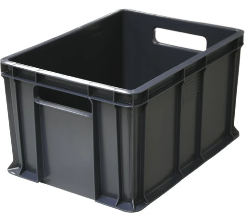 Ящик сплошной 400х300х230мм, 21.6л., п/э, цвет чёрный 703.03.01