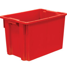 Ящик сплошной 600х400х400мм, 75л., п/э, цвет красный 605