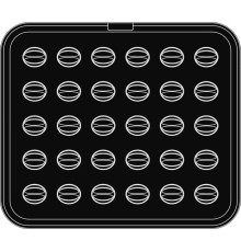 Форма 5 д/выпечки тарталеток Орех  439х33хh17мм, 380x330мм,30 ячеек, д/аппарата Cookmatic PIASTRA5