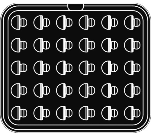 Форма Y д/выпечки тарталеток Грибок 40х35хh17мм, 380x330мм, 30 ячеек, д/аппарата Cookmatic PIASTRA