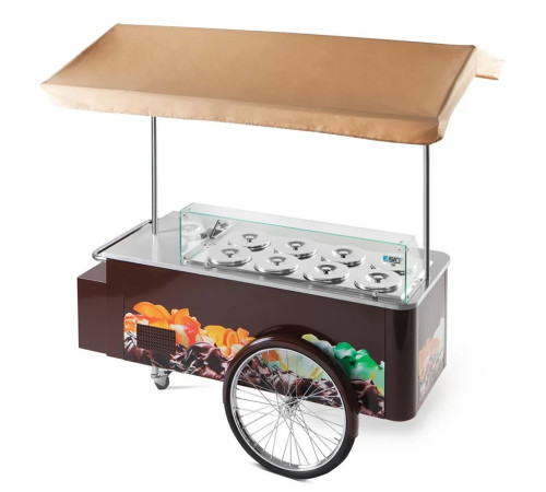 ВИТРИНА ТЕЛЕЖКА ДЛЯ МОРОЖЕНОГО ISA IL CARRETTINO CARAPINE BROWN