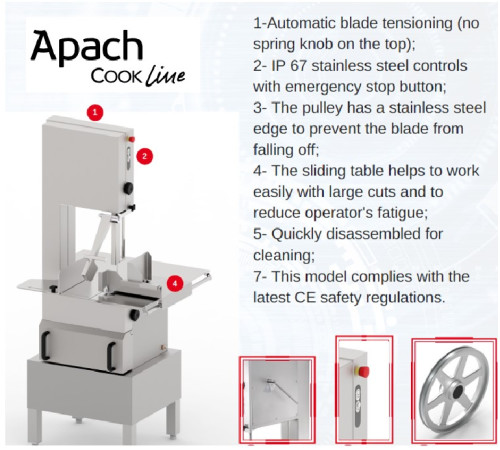 ПИЛА ДЛЯ РЕЗКИ МЯСА APACH ASWX165A 1Ф. ПИЛА ДЛЯ РЕЗКИ МЯСА APACH ASWX165A 1Ф.
