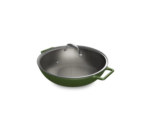 Кастрюля чугунная Wok D35 AROMA CAST GREEN, 146761