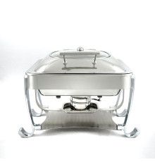 Мармит настольный (чефиндиш) прямоугольный cо стекл крышкой 12л, 58*43см h34см,Opulent OP/0/1/12/CP