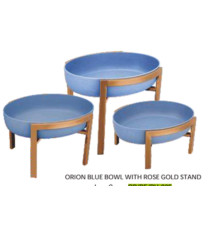Чаша ORION BLUE с подставкой Rose Gold h27,5*34*28,5см, OR/BE/BU-02L