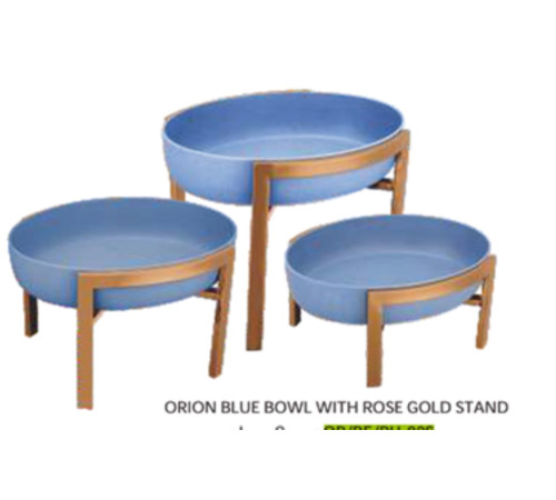 Чаша ORION BLUE с подставкой Rose Gold h27,5*34*28,5см, OR/BE/BU-02L