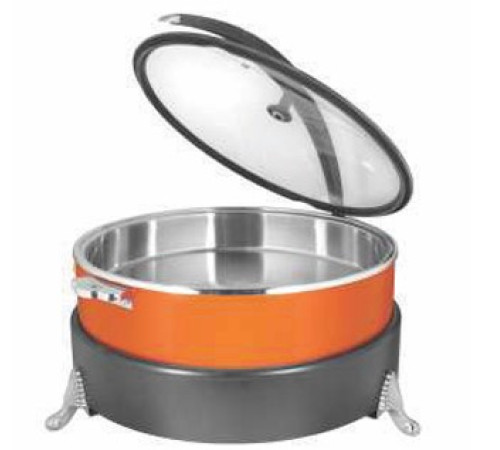 Мармит настольный (чефиндиш) круглый 8л, Orange Poppins PPB/OR/8