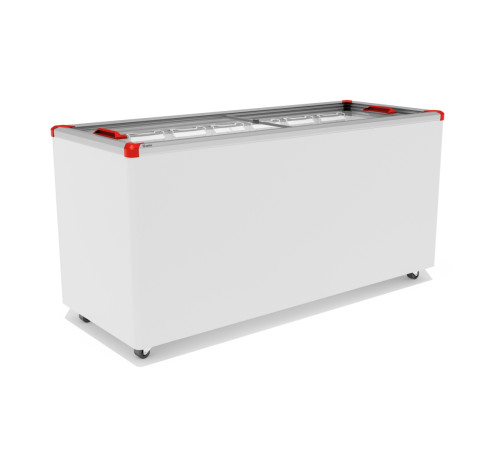 ЛАРЬ МОРОЗИЛЬНЫЙ GELLAR FG 600 C v25 ПРЯМОЕ СТЕКЛО, КРАСНЫЙ (ПРОПАН)