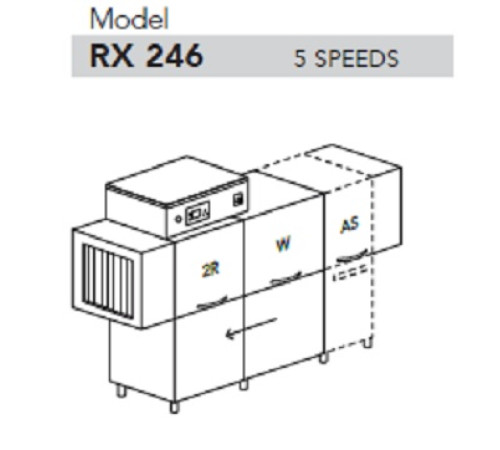 МАШИНА ПОСУДОМОЕЧНАЯ DIHR RX 246 AS SX+DDE+SAN+DRA99MT+HR10/ДЕЛЕНИЕ 3 ЧАСТИ