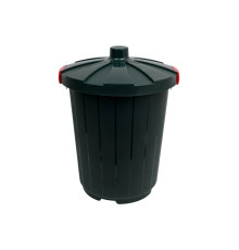 Бак для мусора 105л (d55,5см h67см) с крышкой, п/п, цвет темно-зеленый 18132, МБ-105