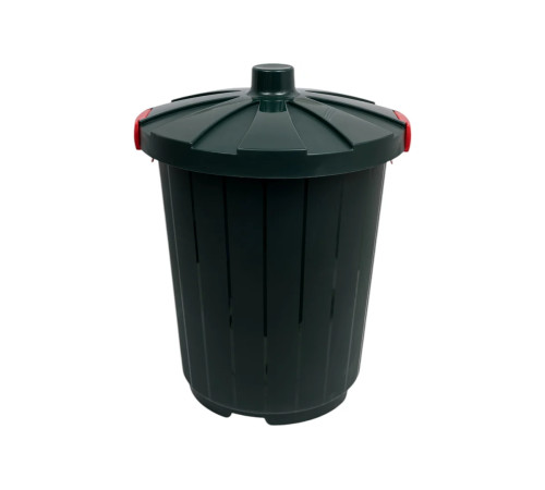 Бак для мусора 105л (d55,5см h67см) с крышкой, п/п, цвет темно-зеленый 18132, МБ-105