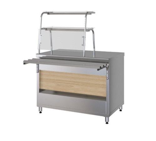 ПРИЛАВОК НЕЙТРАЛЬНЫЙ С 2-МЯ ПОЛКАМИ KAYMAN ПН-1500-2П-01-МХ ДЕР. КЛЕН