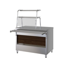 ПРИЛАВОК НЕЙТРАЛЬНЫЙ С 2-МЯ ПОЛКАМИ KAYMAN ПН-1500-2П-01-МХ ДЕР. КАШТАН ТЕМНЫЙ