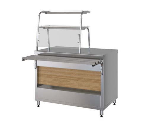 ПРИЛАВОК НЕЙТРАЛЬНЫЙ С 2-МЯ ПОЛКАМИ KAYMAN ПН-1500-2П-01-МХ ДЕР. ЯПОНСКИЙ ДУБ