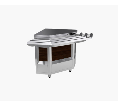 ПРИЛАВОК НЕЙТРАЛЬНЫЙ KAYMAN ПНВШ-90-01-МХ ВНЕШНИЙ УГЛОВОЙ ДЕР. КАШТАН ТЕМНЫЙ