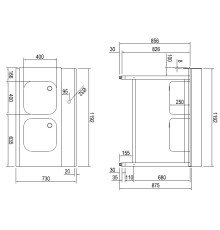 СТОЛ Д/ГРЯЗ.ПОСУДЫ DIHR T55 1200 DX СПЕЦ. 2 ВАННЫ