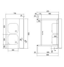 СТОЛ Д/ГРЯЗ.ПОСУДЫ DIHR T55 1200 SX СПЕЦ. 2 ВАННЫ