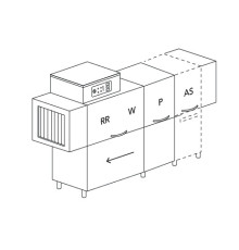 МАШИНА ПОСУДОМОЕЧНАЯ DIHR RX 184 SX+DDE+DR69+HR10/ДЕЛЕНИЕ 2 ЧАСТИ