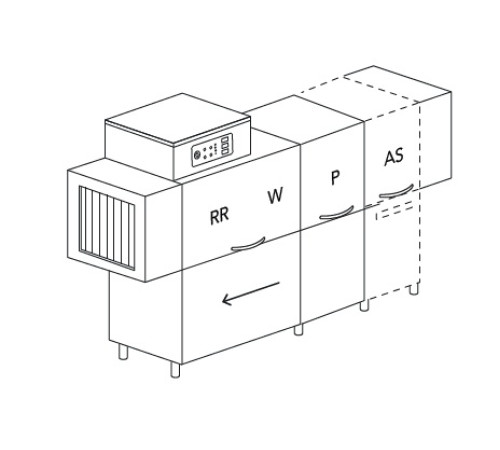 МАШИНА ПОСУДОМОЕЧНАЯ DIHR RX 184 SX+DDE+DR69+HR10/ДЕЛЕНИЕ 2 ЧАСТИ