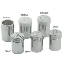 Емкость для сыпучих продуктов с мелкой сеткой 0,24л d6см h8,5см, нерж.сталь с пласт крышкой DRG86F