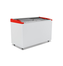 ЛАРЬ МОРОЗИЛЬНЫЙ GELLAR FG 400 E ГНУТОЕ СТЕКЛО, АЛЮМИНИЙ, КРАСНЫЙ (ПРОПАН)