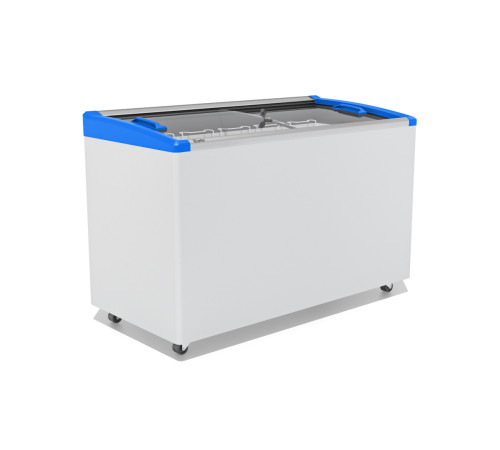 ЛАРЬ МОРОЗИЛЬНЫЙ GELLAR FG 400 E ГНУТОЕ СТЕКЛО, АЛЮМИНИЙ, СИНИЙ (ПРОПАН)