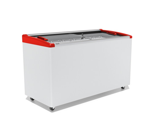 ЛАРЬ МОРОЗИЛЬНЫЙ GELLAR FG 500 E ГНУТОЕ СТЕКЛО, АЛЮМИНИЙ, КРАСНЫЙ (ПРОПАН)