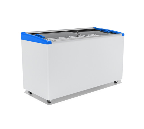 ЛАРЬ МОРОЗИЛЬНЫЙ GELLAR FG 500 E ГНУТОЕ СТЕКЛО, АЛЮМИНИЙ, СИНИЙ (ПРОПАН)