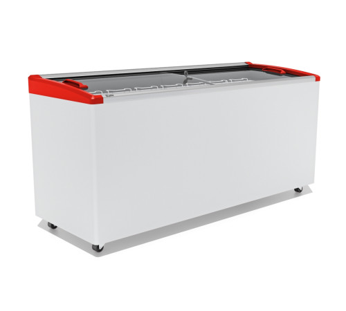 ЛАРЬ МОРОЗИЛЬНЫЙ GELLAR FG 600 E ГНУТОЕ СТЕКЛО, АЛЮМИНИЙ, КРАСНЫЙ (ПРОПАН)