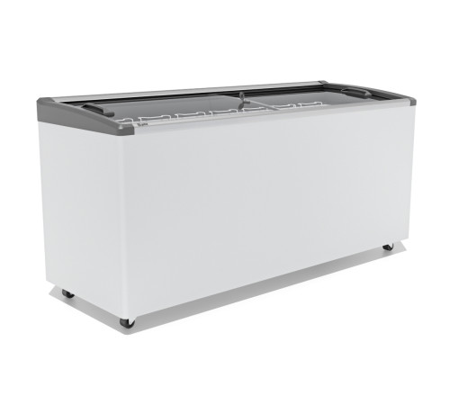 ЛАРЬ МОРОЗИЛЬНЫЙ GELLAR FG 600 E ГНУТОЕ СТЕКЛО, АЛЮМИНИЙ, СЕРЫЙ (ПРОПАН)