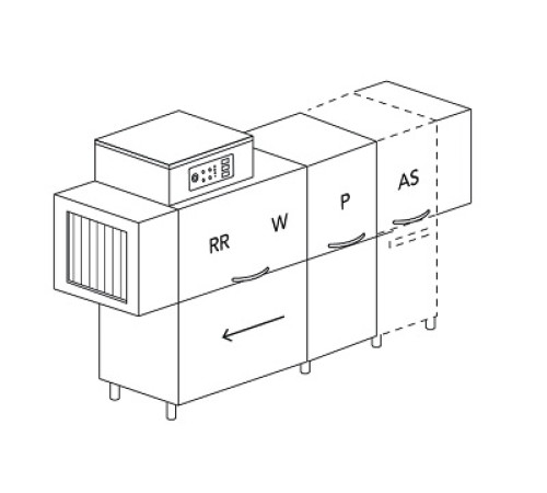 МАШИНА ПОСУДОМОЕЧНАЯ DIHR RX 184 SX+DDE+DR94+HR10