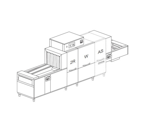 МАШИНА ПОСУДОМОЕЧНАЯ DIHR QX 246 DX+DDE+DRF70+HRF10+SAN/3 ЧАСТИ