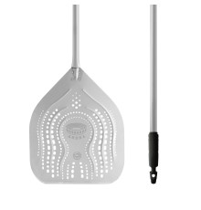 Лопата для пиццы перфорированная,ARENA 30см, h150см, алюминий 1028/300/L