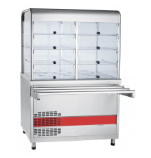 Прилавок-витрина холодильный Abat АСТА(М) ПВВ(Н)-70 КМ-С-02-НШ вся нерж. с г/ё