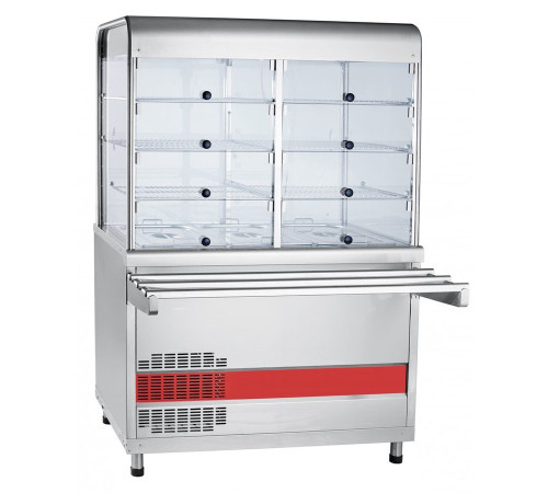 Прилавок-витрина холодильный Abat АСТА(М) ПВВ(Н)-70 КМ-С-02-НШ вся нерж. с г/ё
