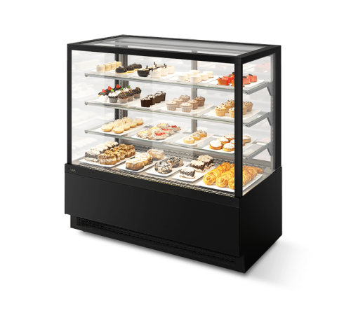 Витрина Кондитерская Vete kub lux 90, Чёрный муар/Металлик T9005M.VG033.B9005M