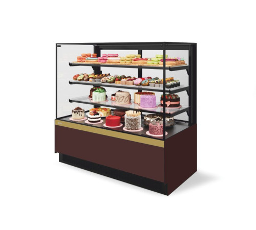 Витрина Кондитерская Vete II kub lux 130, Шоколад/Золотой глянец (V1036.BN23219)