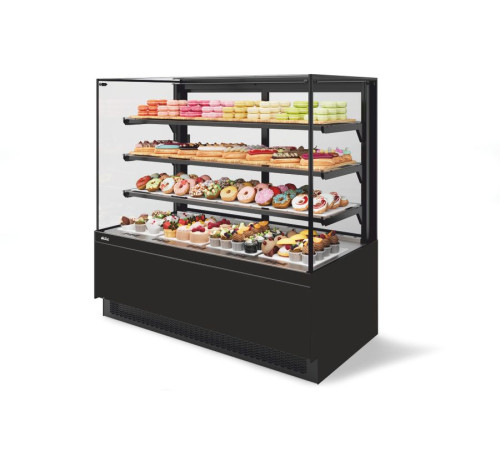 Витрина Кондитерская Vete II kub 90, Чёрный муар/Металлик (VG033.B9005M)