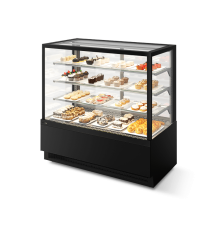 Витрина Кондитерская Vete kub 130, Чёрный муар/Металлик (T9005M.VG033.B9005M)